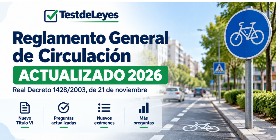 Reforma y actualización del Reglamento General de Circulación en 2026: nuevos test y preguntas en TestdeLeyes